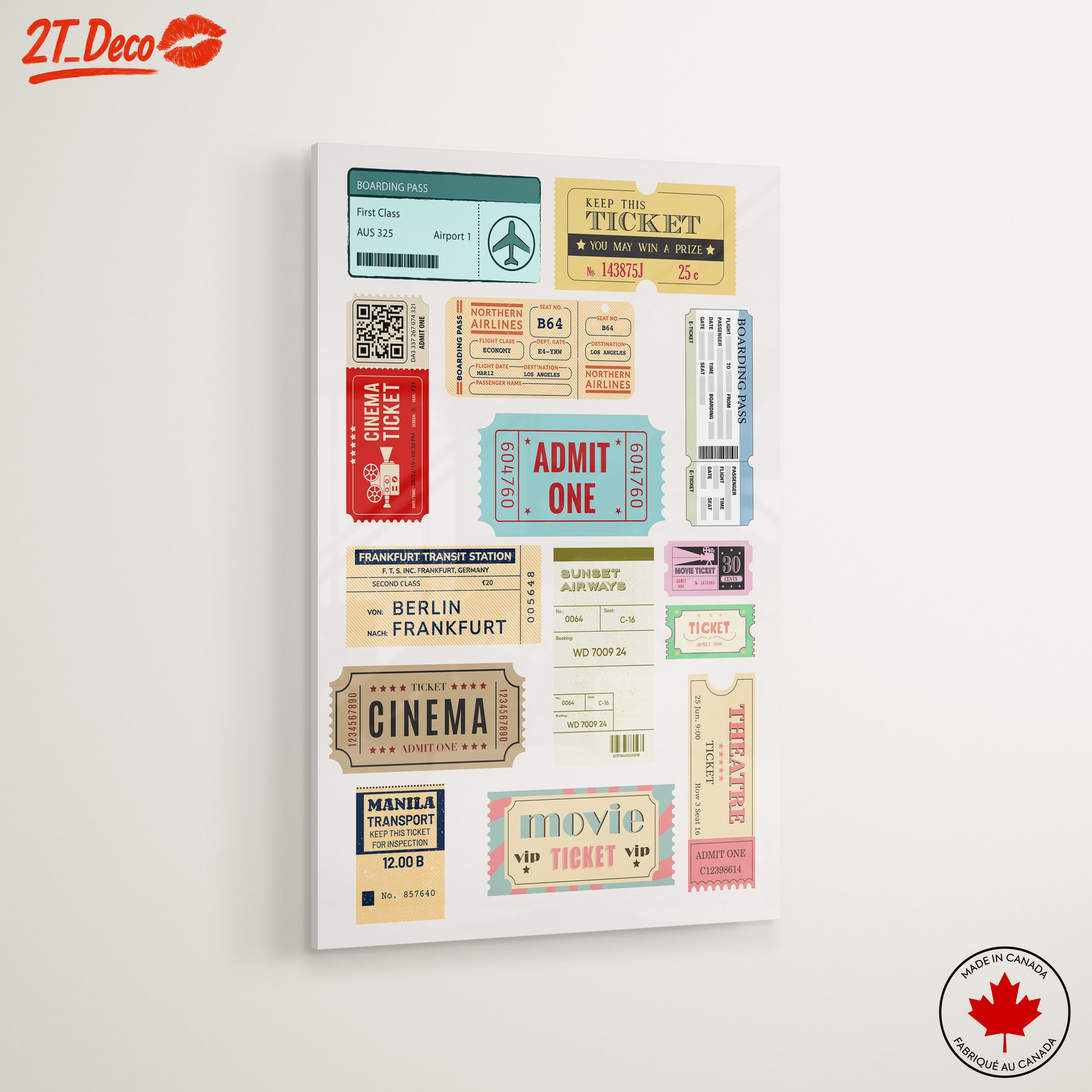 Vintage Ticket Art Collage Of Travel And Cinema - Image 6