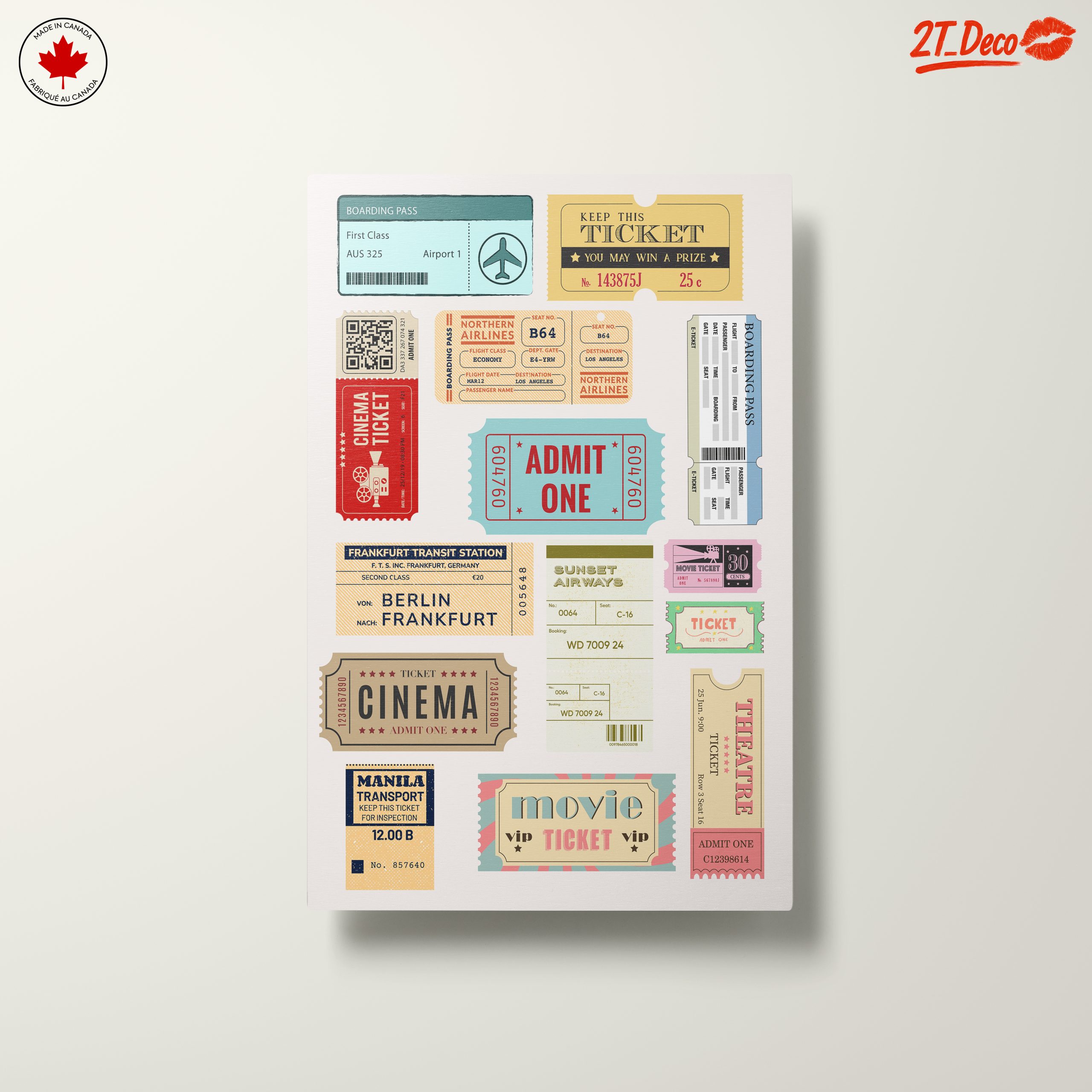 Vintage Ticket Art Collage Of Travel And Cinema - Image 10