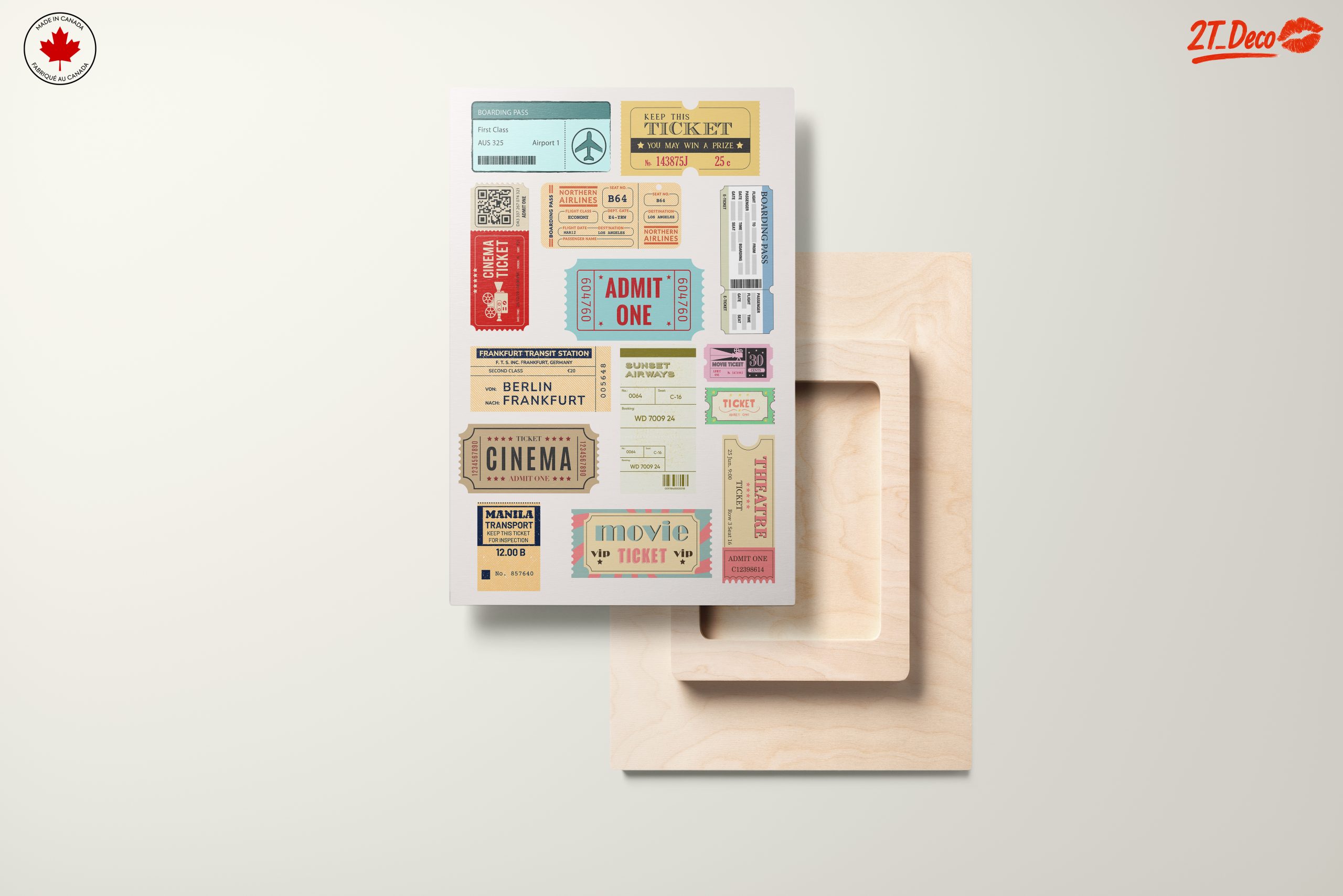 Vintage Ticket Art Collage Of Travel And Cinema - Image 11