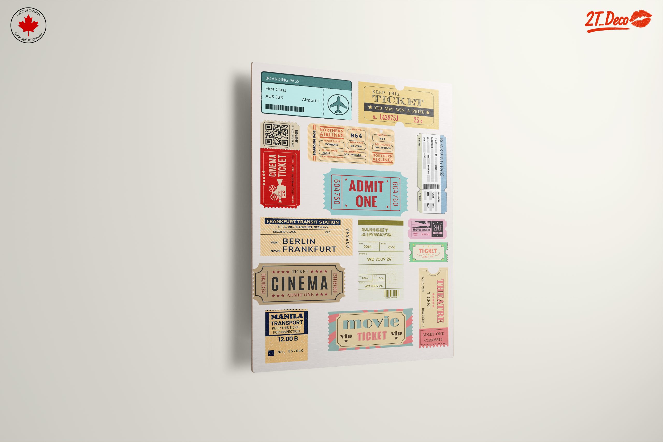 Vintage Ticket Art Collage Of Travel And Cinema - Image 13