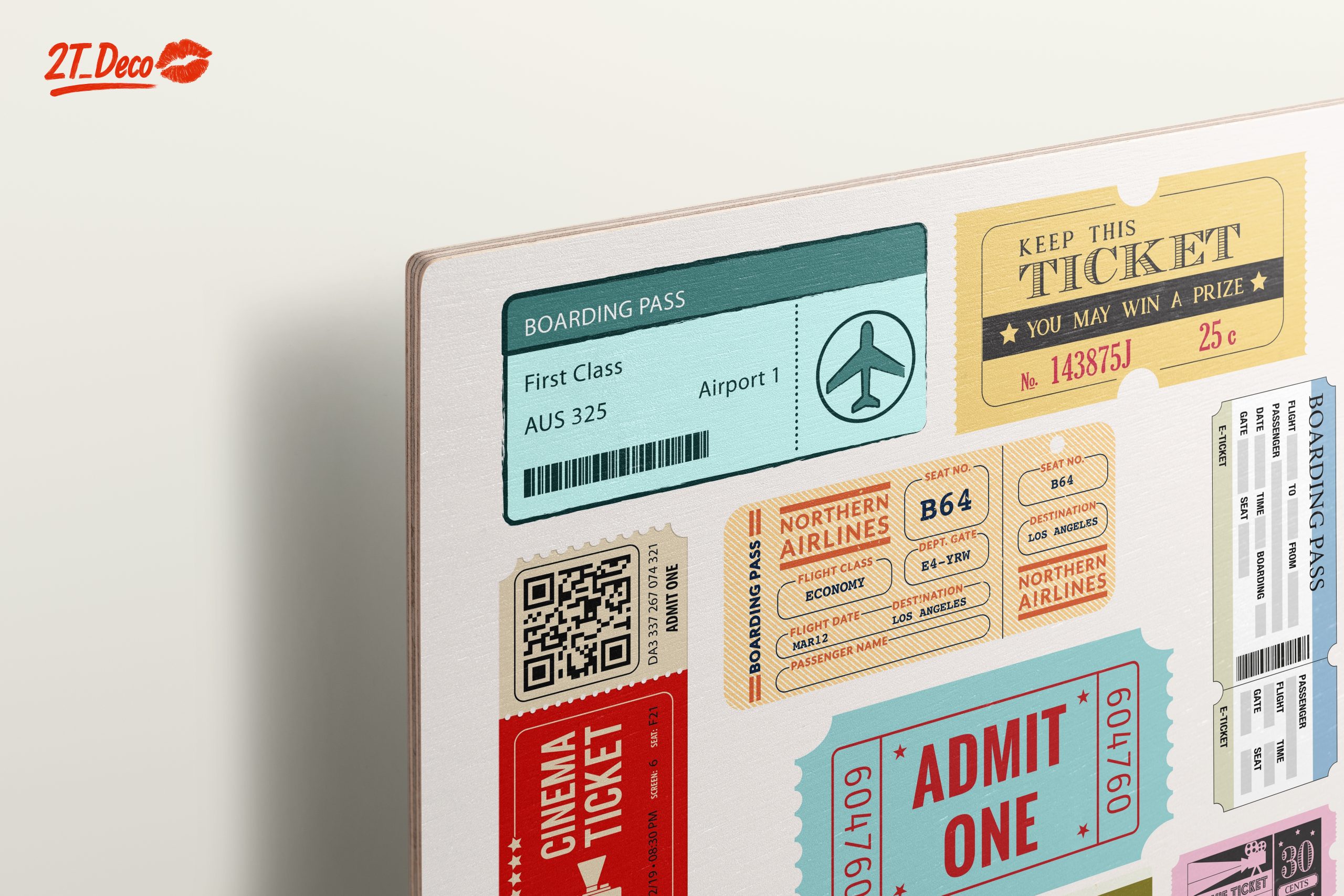 Vintage Ticket Art Collage Of Travel And Cinema - Image 15