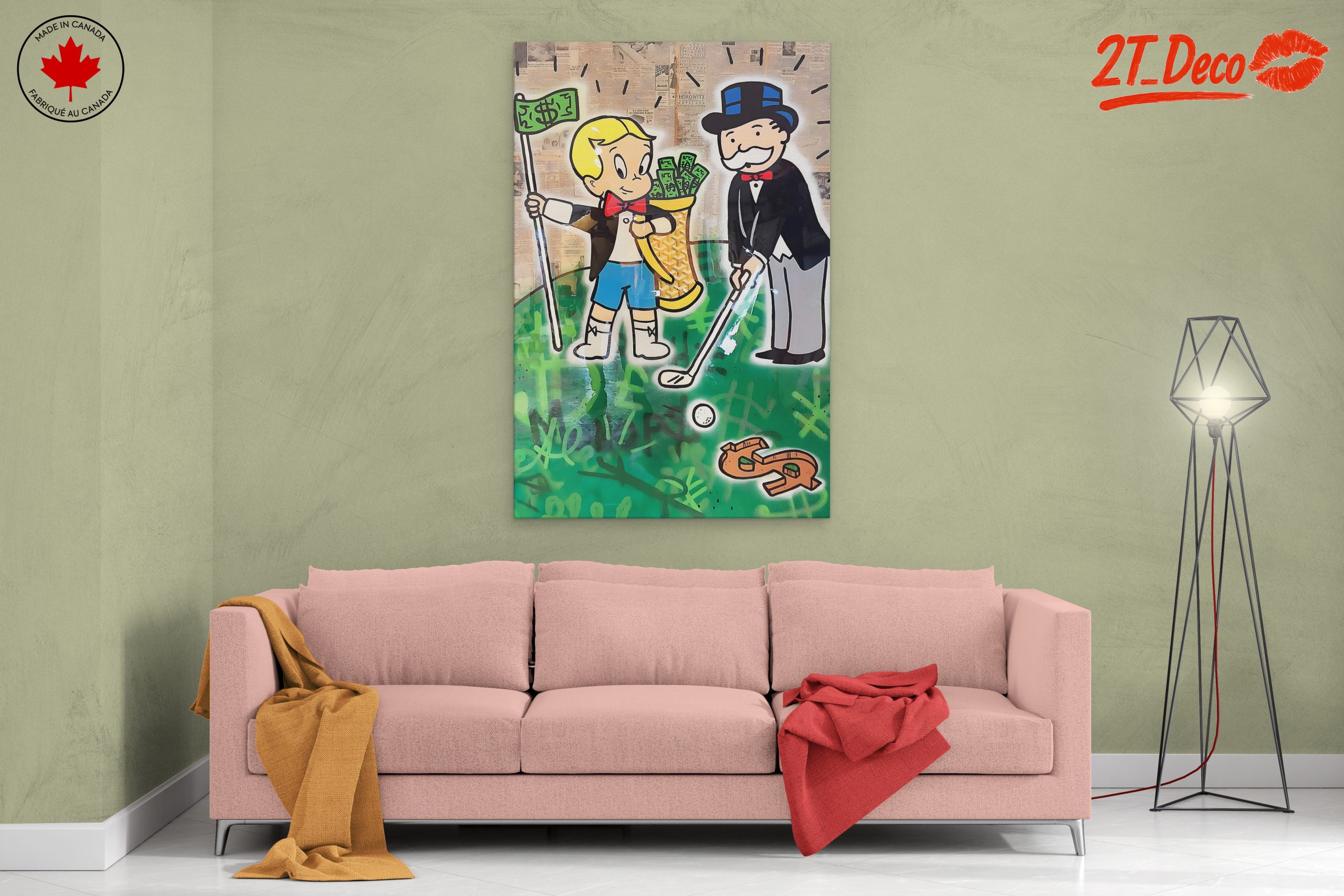 Playful Millionaire Art Featuring Iconic Characters - Image 2