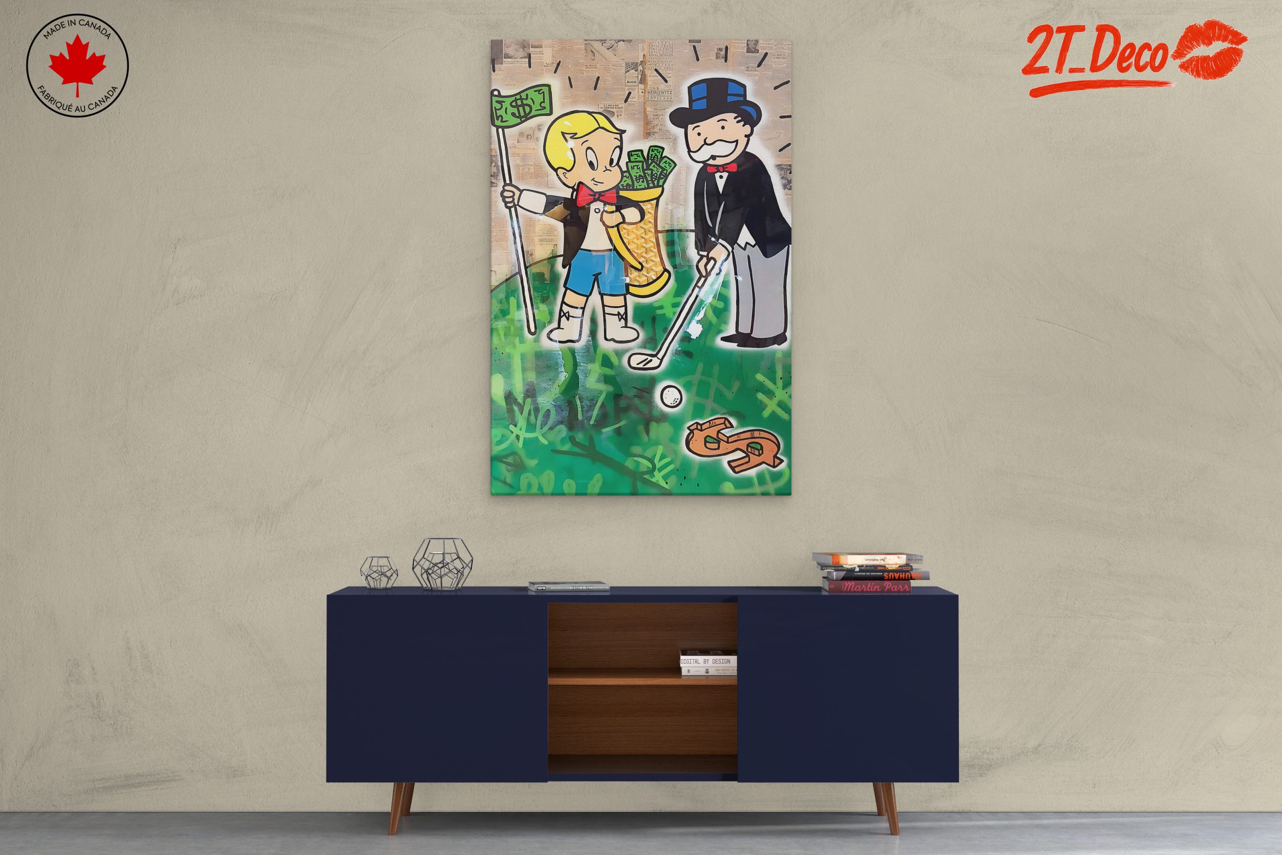 Playful Millionaire Art Featuring Iconic Characters - Image 3