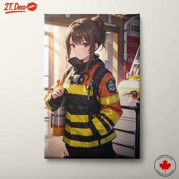 Anime Art Featuring Firefighter Character