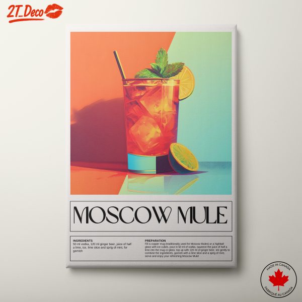 Colorful Moscow Mule Cocktail Artwork