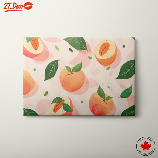 Abstract Peach and Leaf Artwork