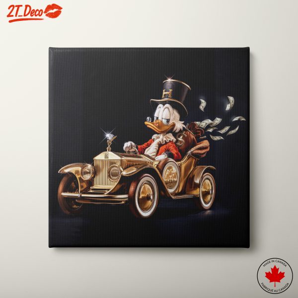 Wealthy Duck in a Golden Car
