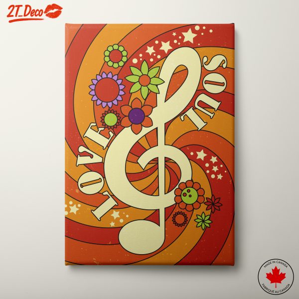 Groovy Musical Theme Art with Flowers