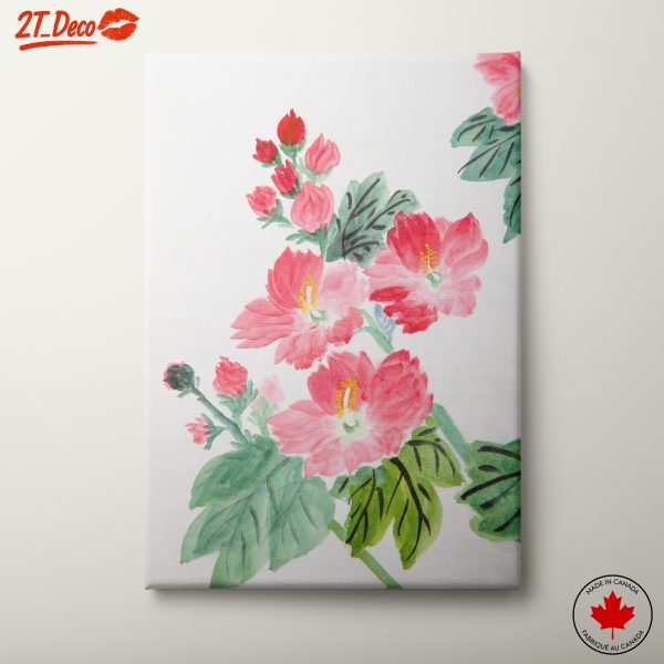 Vibrant Floral Artwork with Pink Blooms