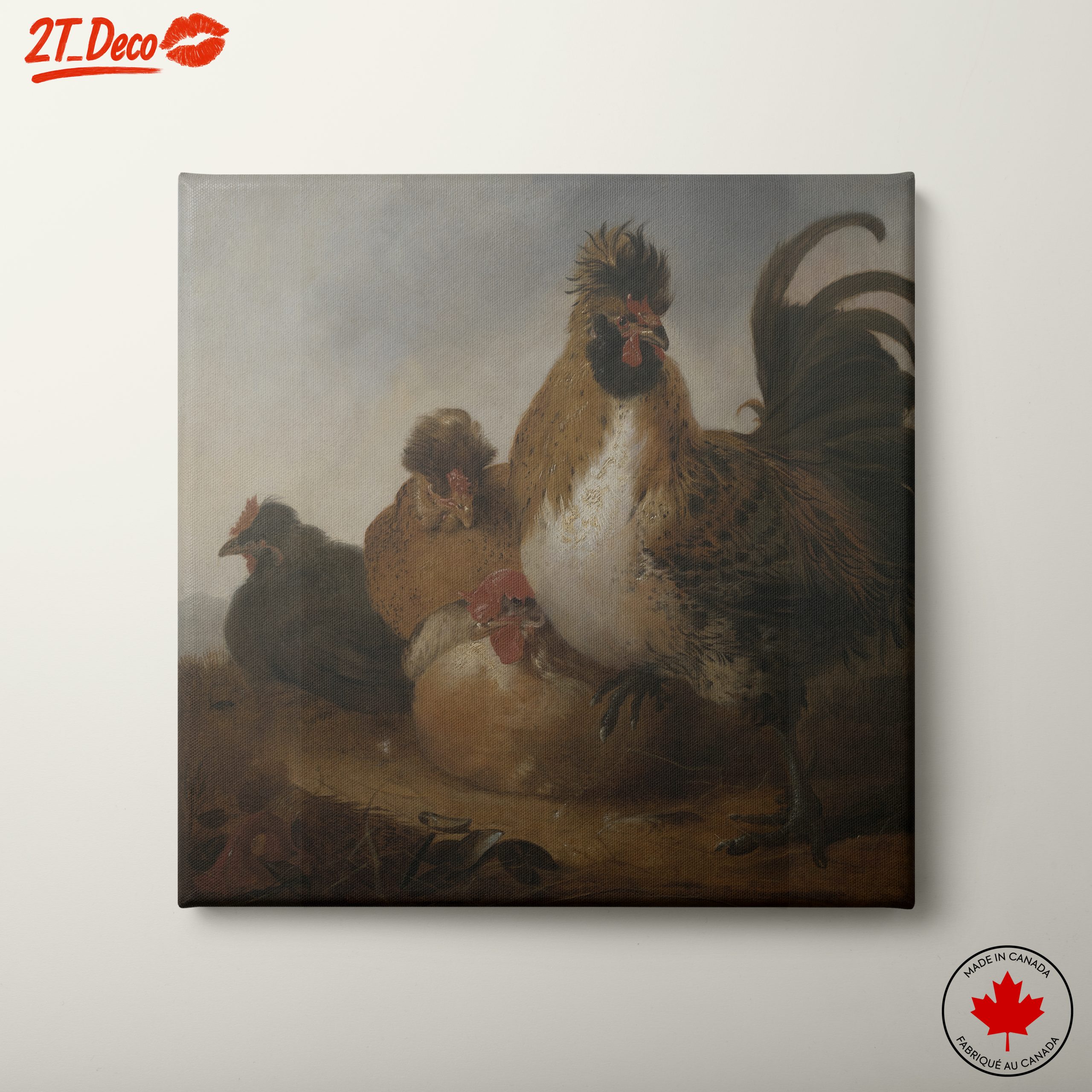 Charming Rustic Chickens Artwork