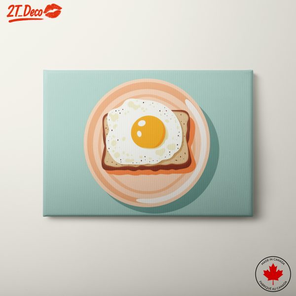 Stylized Fried Egg on Toast Art