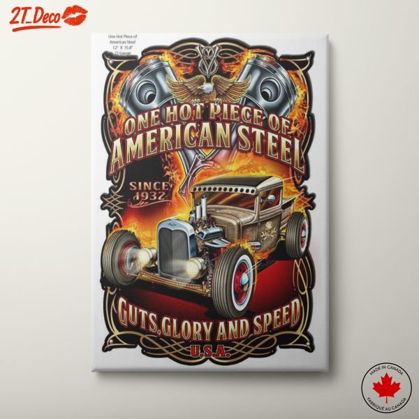 One Hot Piece of American Steel Retro Car Art
