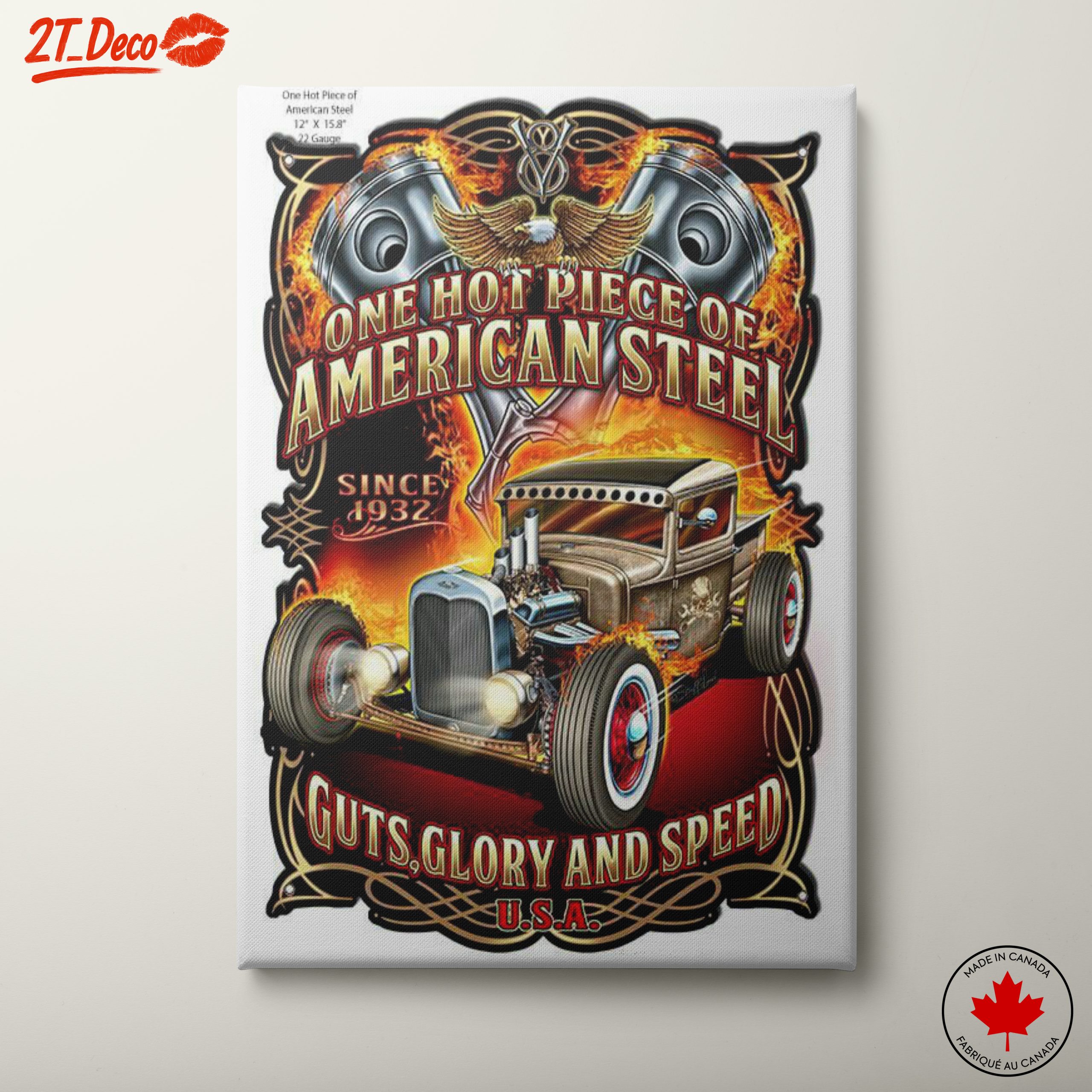 One Hot Piece of American Steel Retro Car Art
