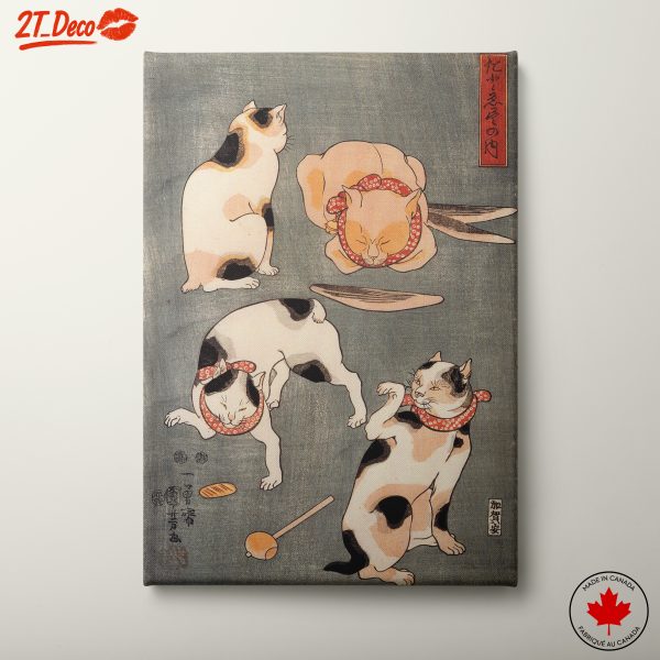 Playful Cats in Traditional Japanese Art