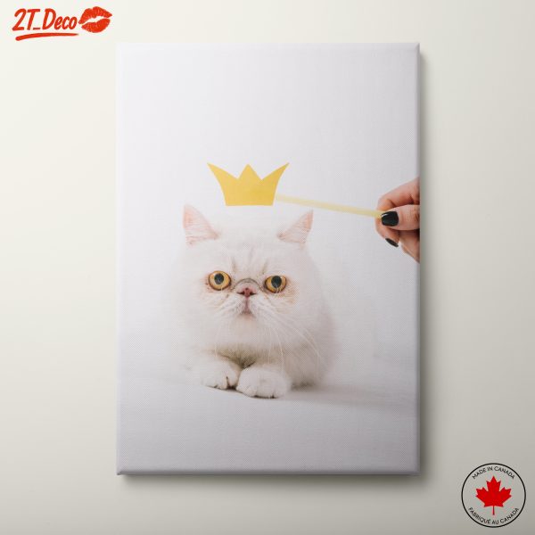 Cute Cat with Crown for Wall Art