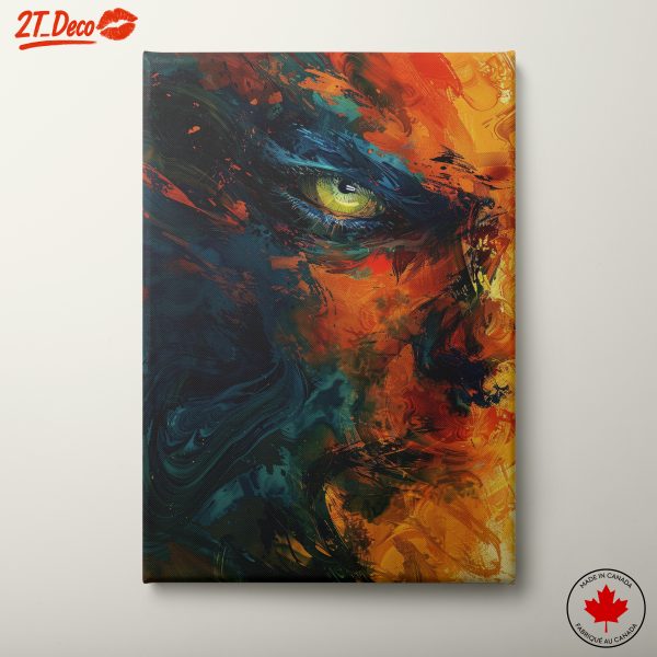 Vibrant Abstract Portrait with Dynamic Colors
