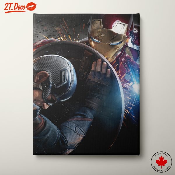 Captain America and Iron Man Battle Art