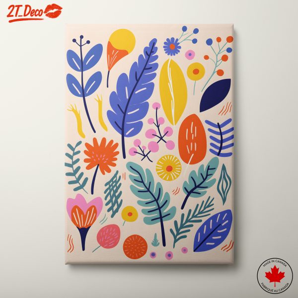 Vibrant Botanical Abstract Art Design