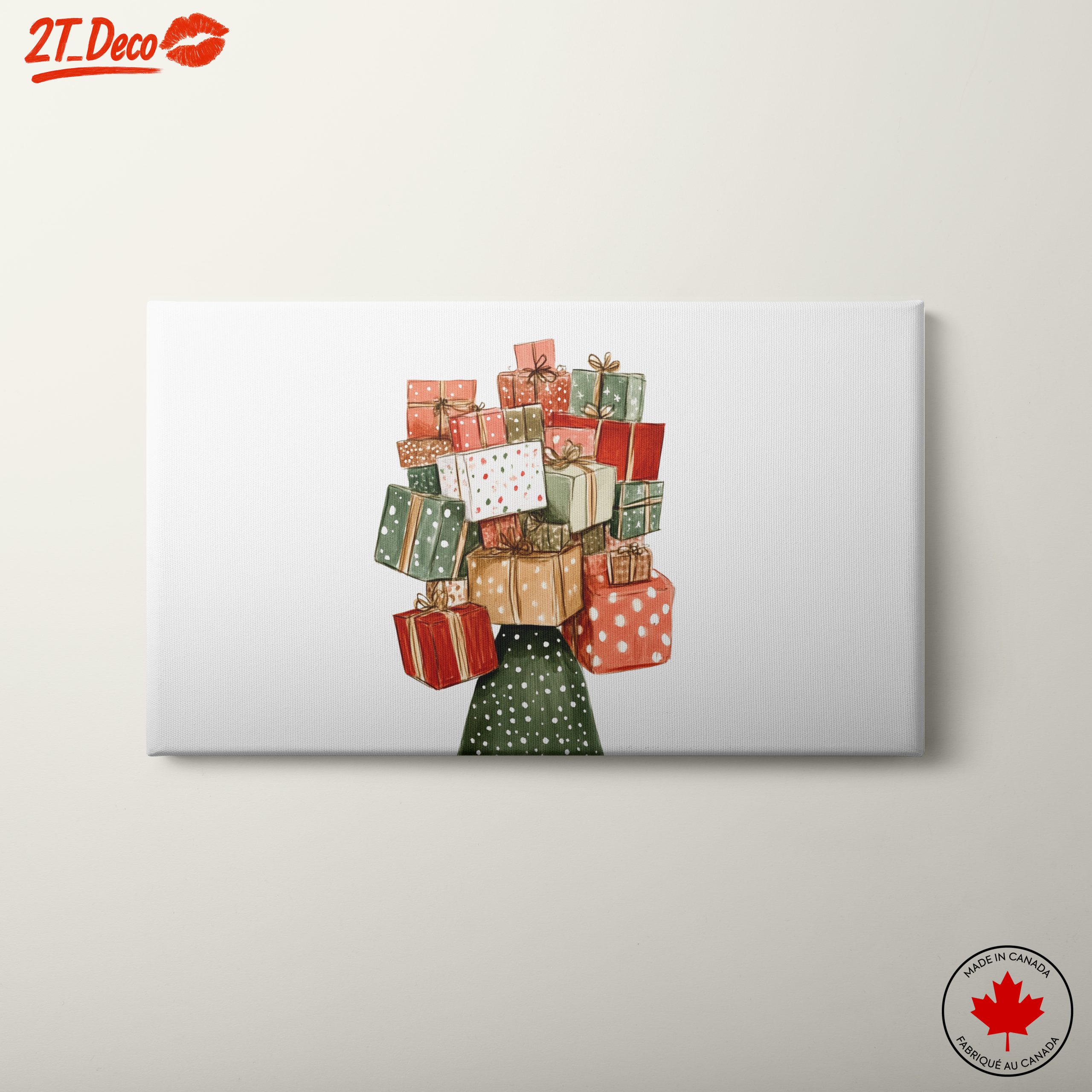 Colorful Christmas Gift Stack Art