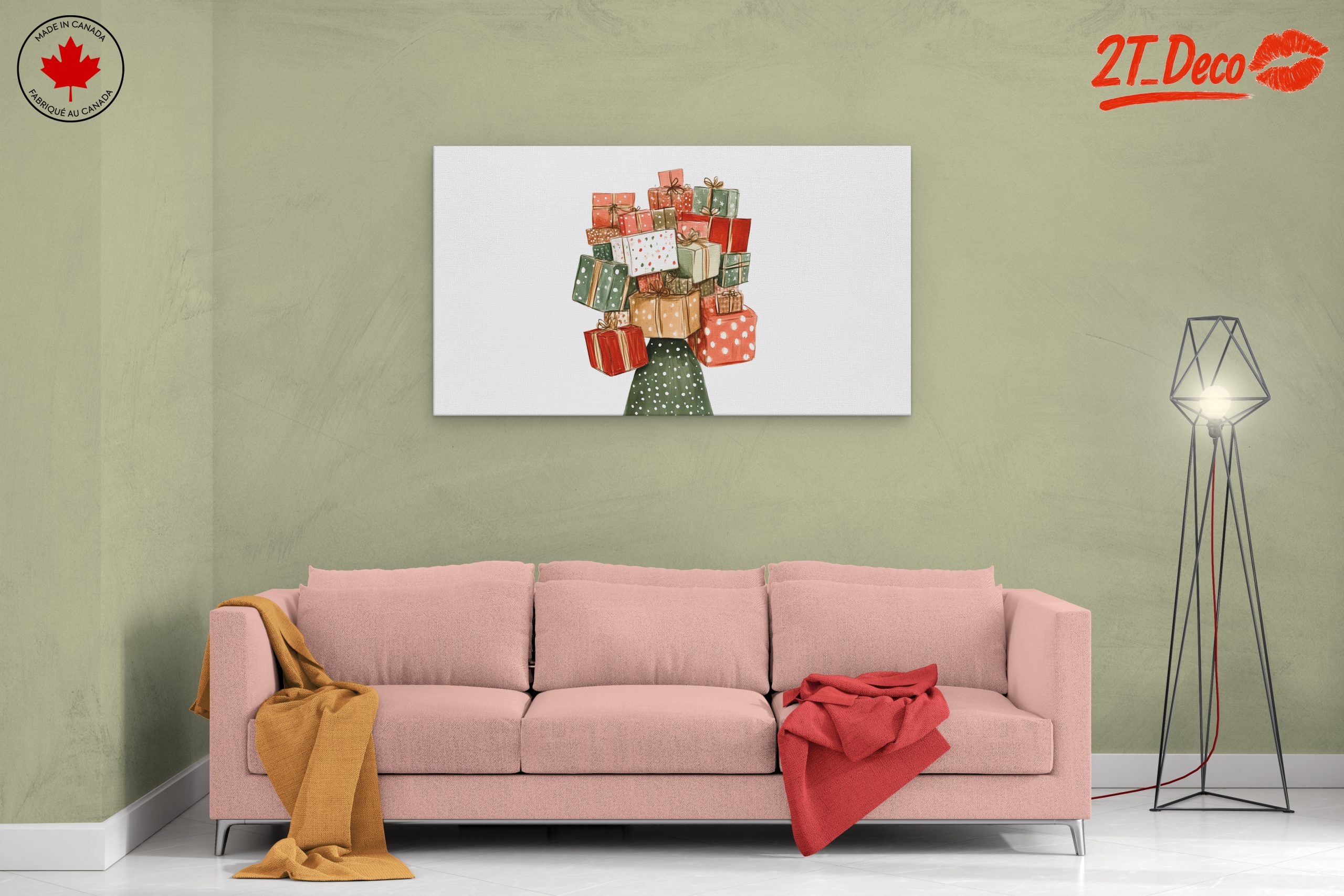 Colorful Christmas Gift Stack Art - Image 2