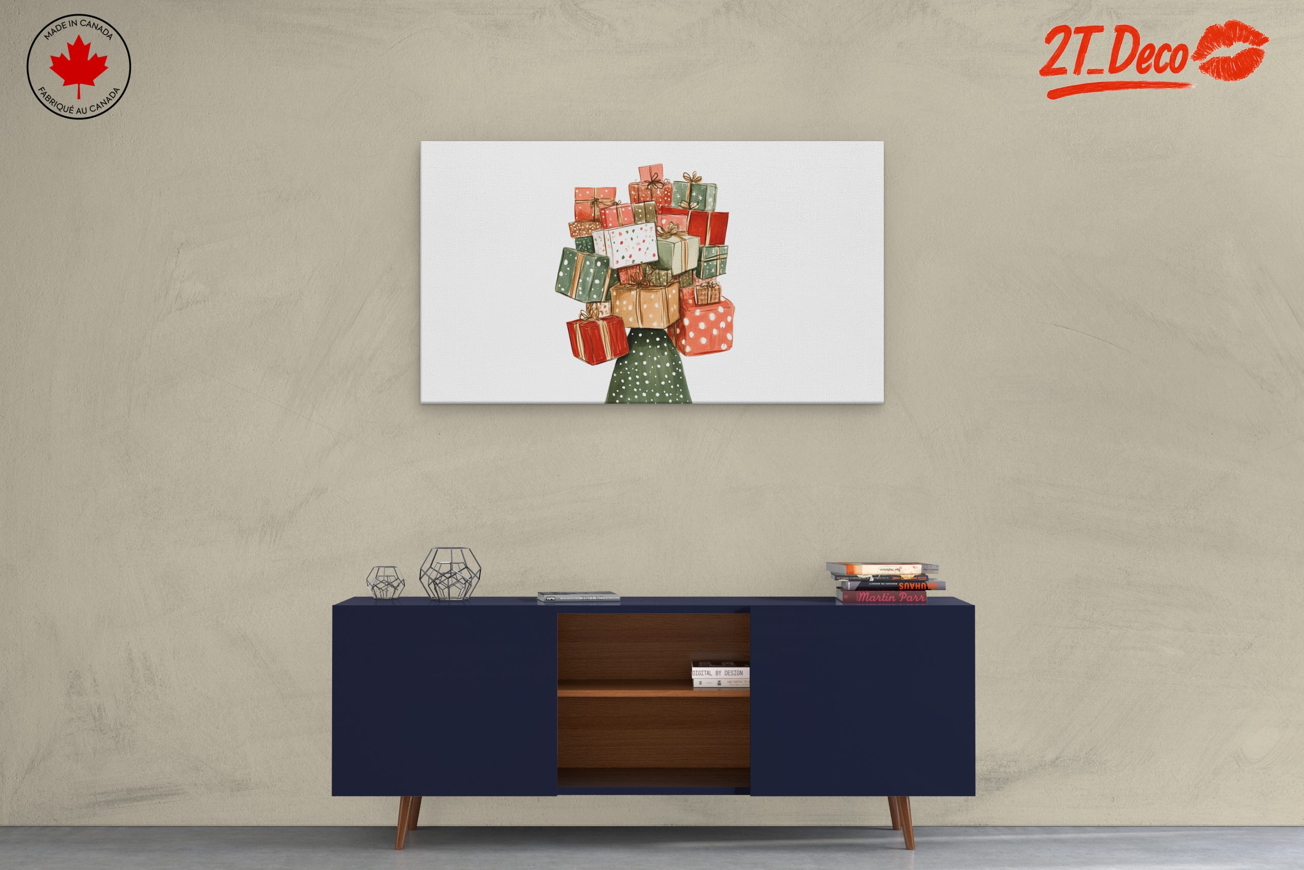 Colorful Christmas Gift Stack Art - Image 3