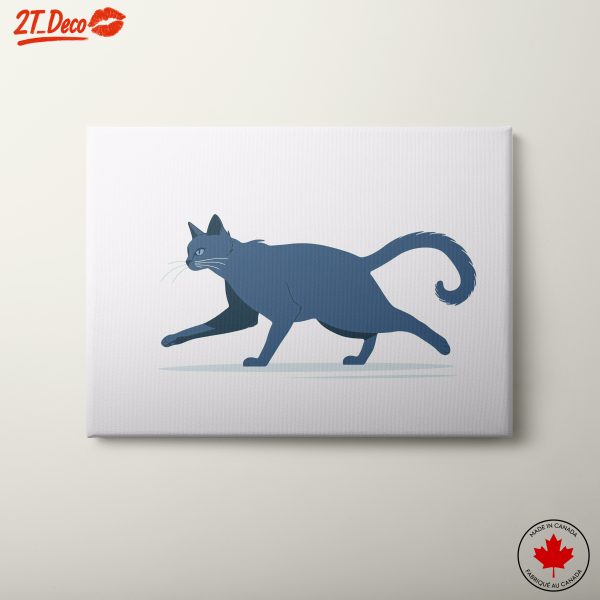 Blue Cat Illustration for Playful Spaces
