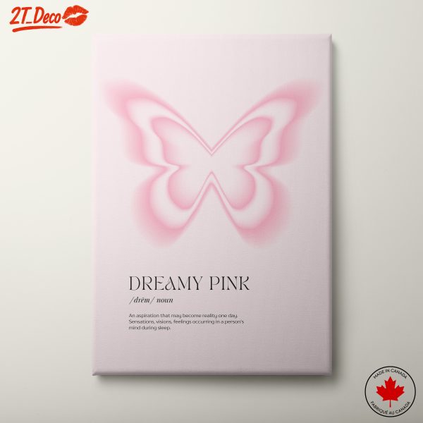 Dreamy Pink Butterfly Art
