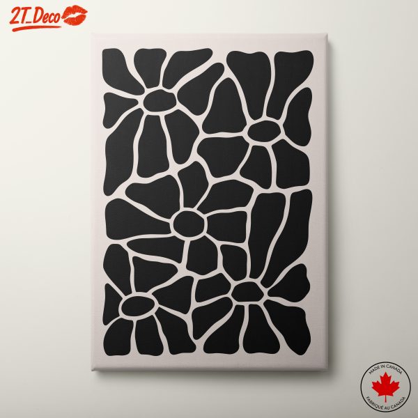 Black Abstract Floral Art