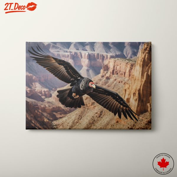 Majestic Bird Flying Over Canyon Landscape