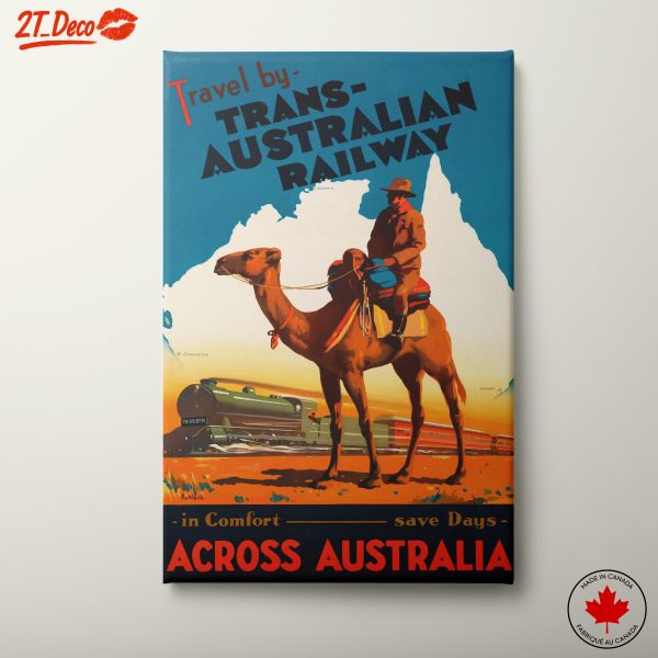 Trans-Australian Railway Vintage Travel Art