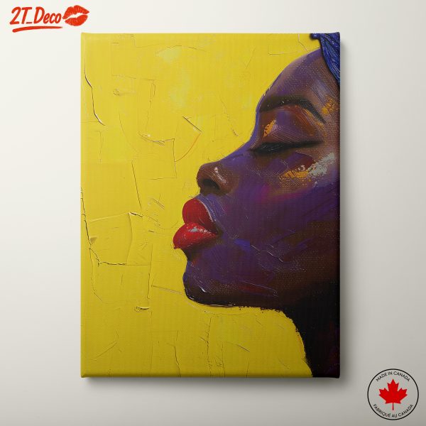 Vibrant Afro Art Featuring Profile Silhouette