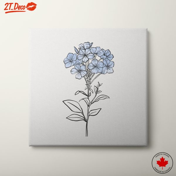 Blue Floral Illustration Art Piece