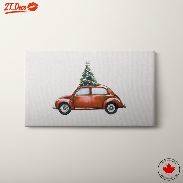 Vintage Car with Christmas Tree