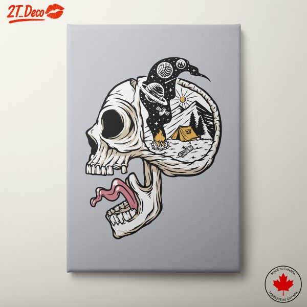 Creative Skull Doodle Art Featuring Nature and Space Themes