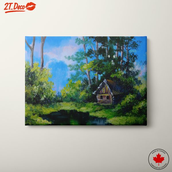 Serene Nature Landscape with Cabin
