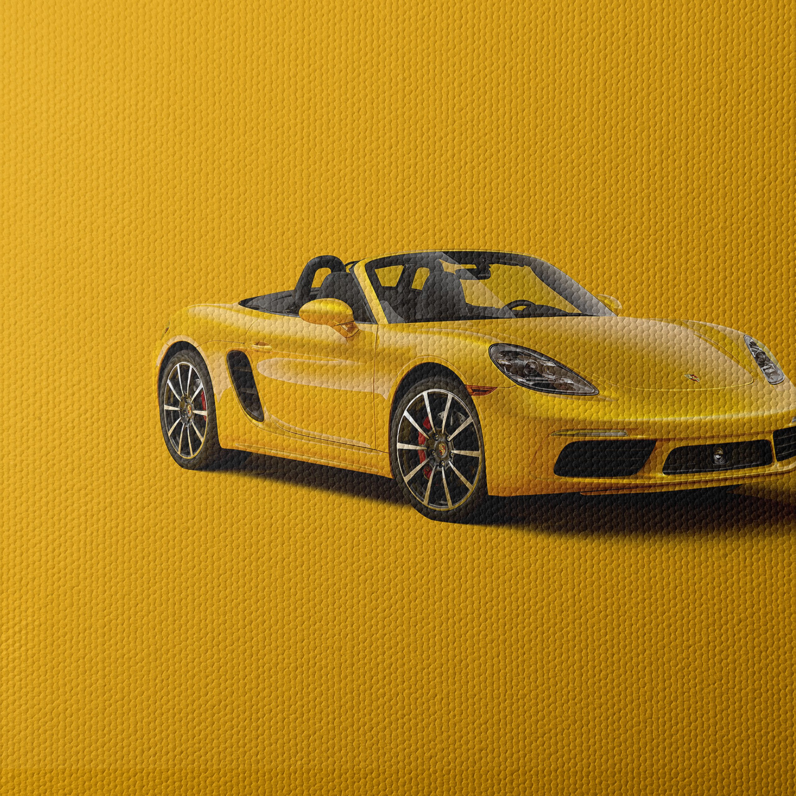 Stylish Yellow Sports Car Art - Image 4