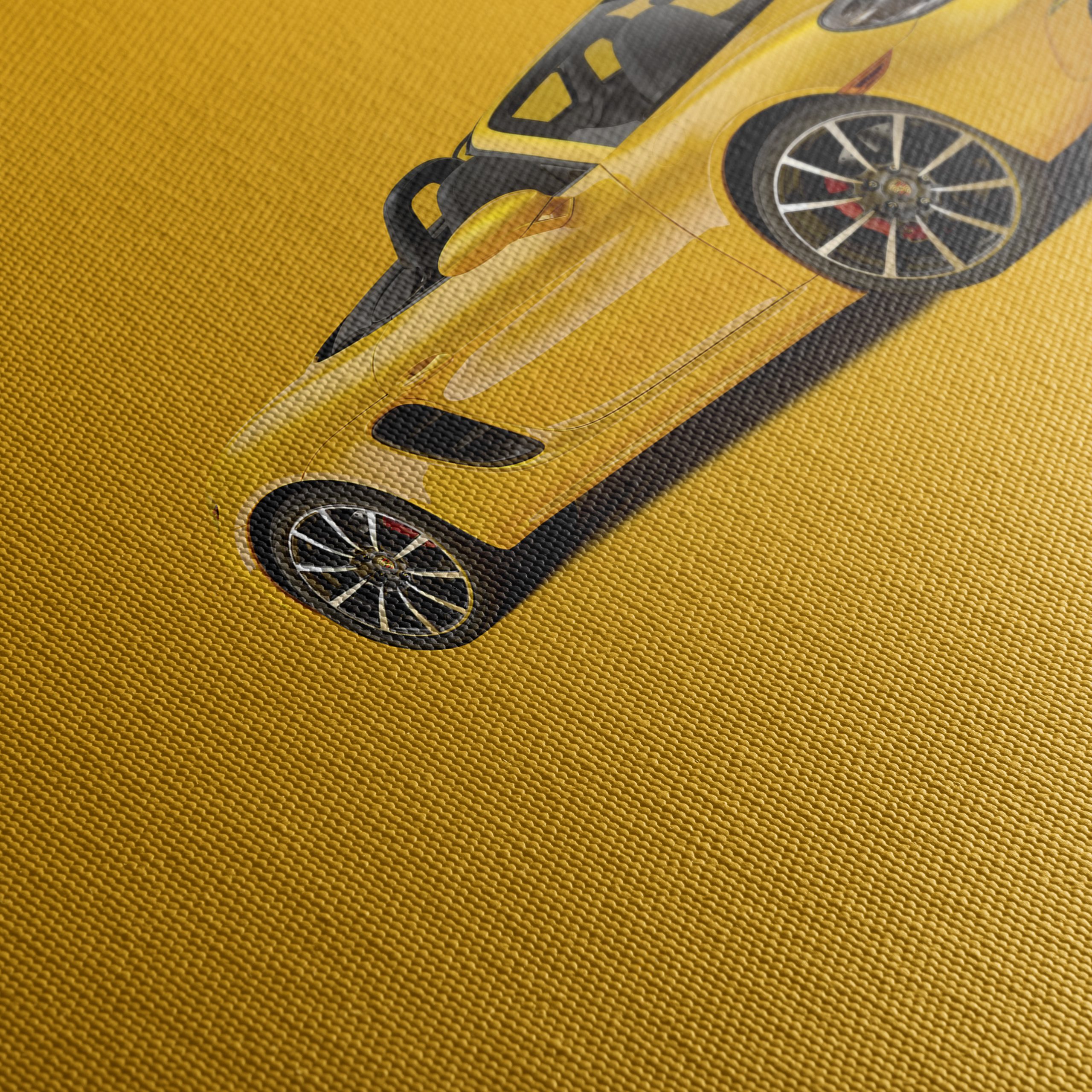 Stylish Yellow Sports Car Art - Image 5
