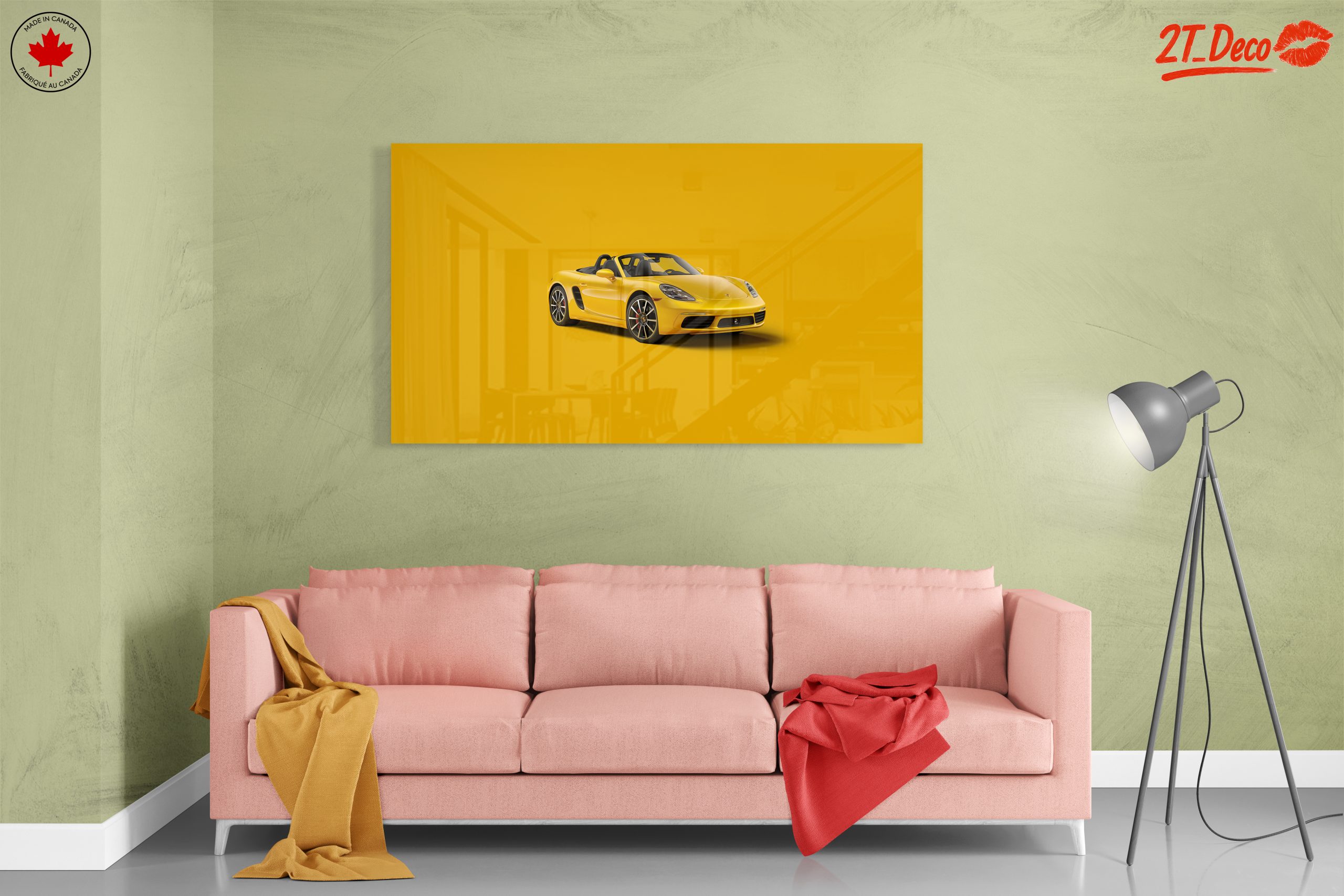 Stylish Yellow Sports Car Art - Image 7