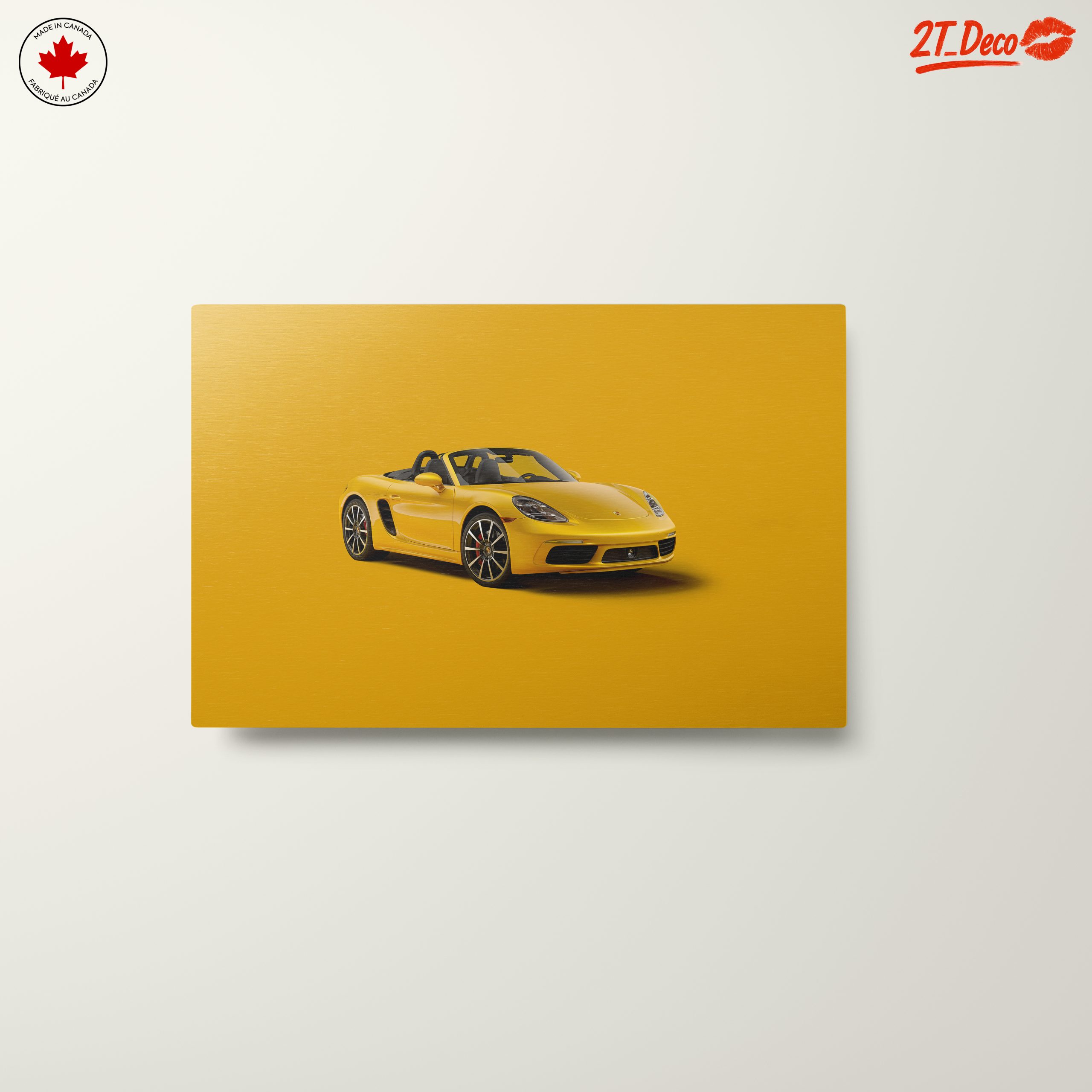 Stylish Yellow Sports Car Art - Image 10