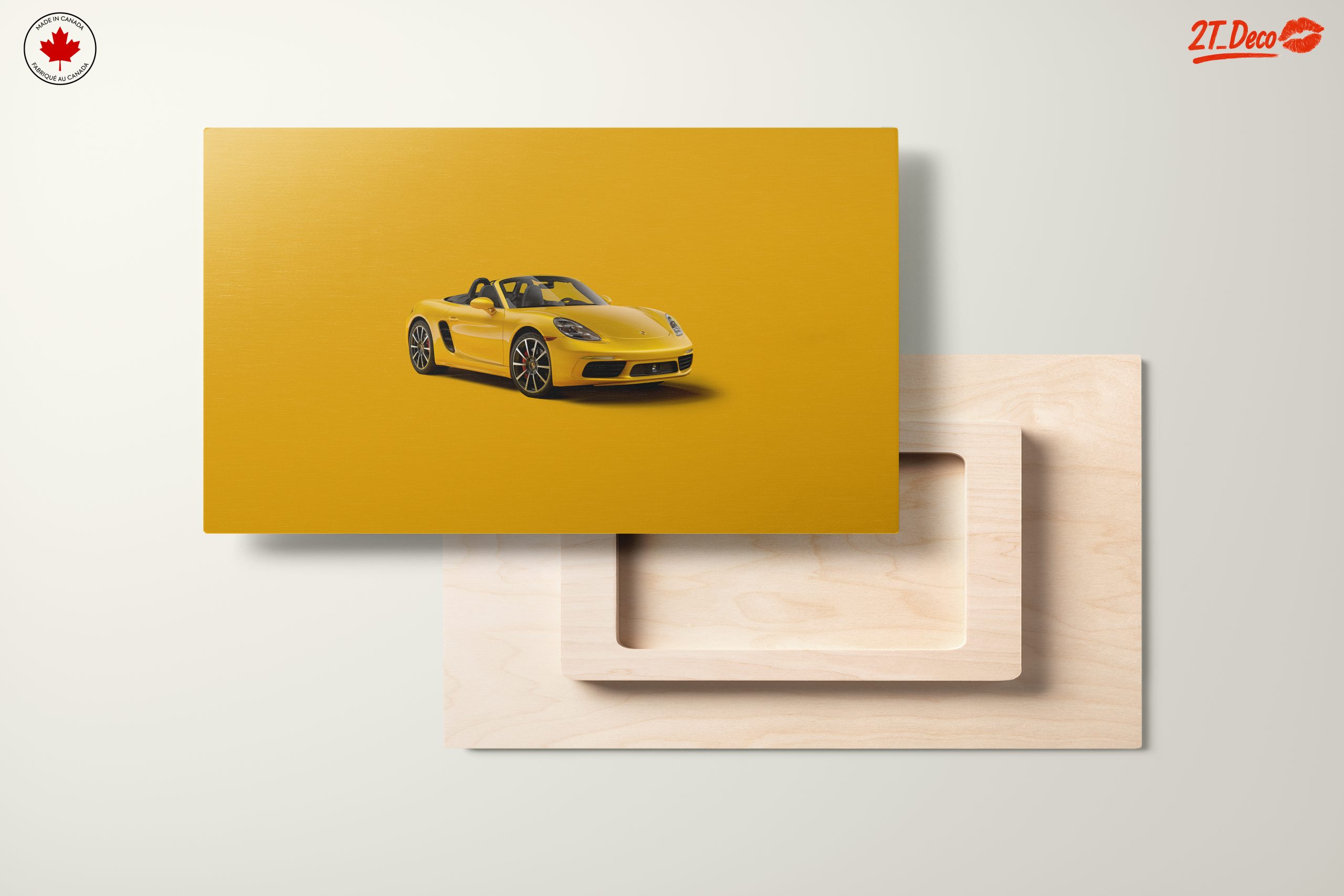 Stylish Yellow Sports Car Art - Image 11