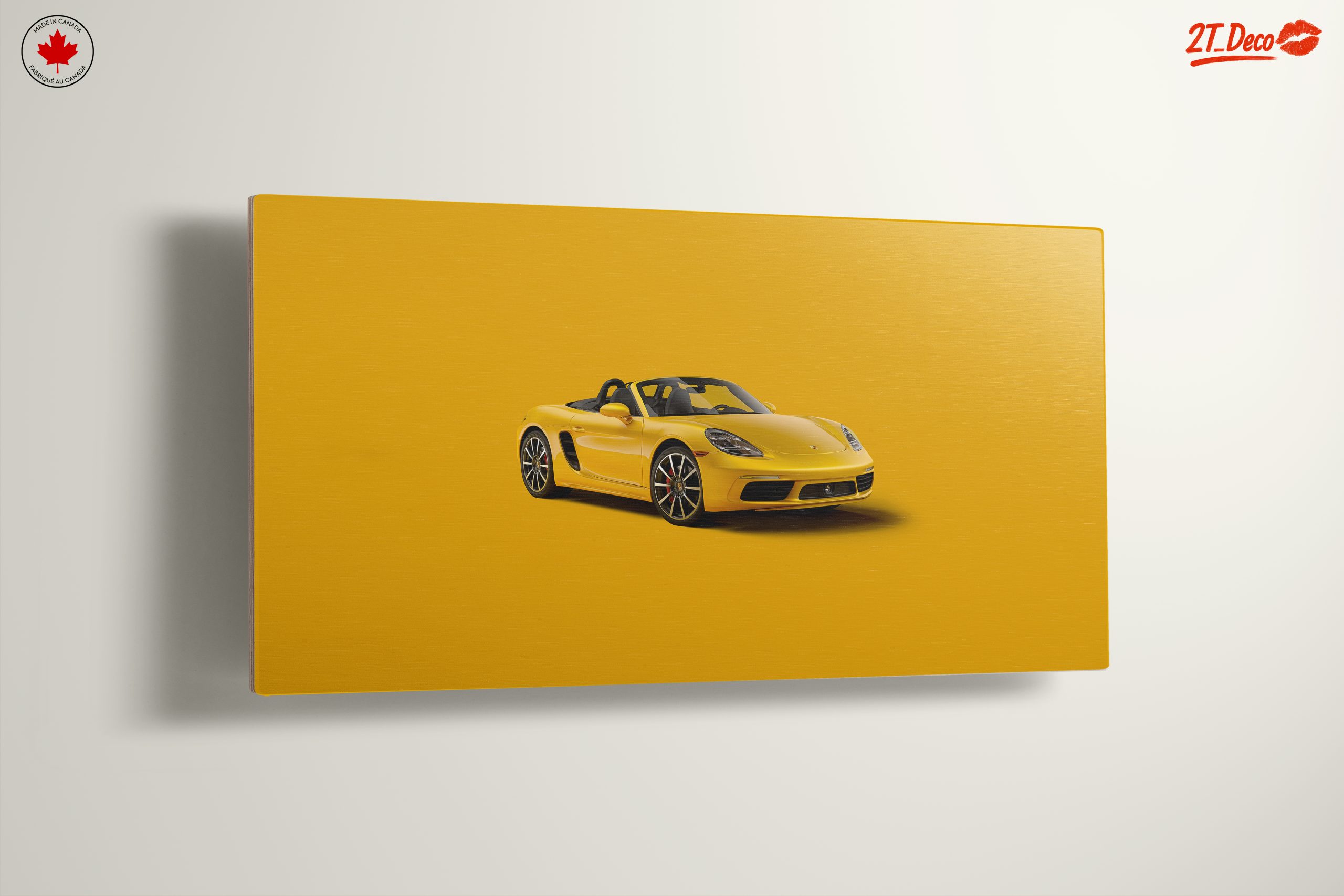 Stylish Yellow Sports Car Art - Image 13