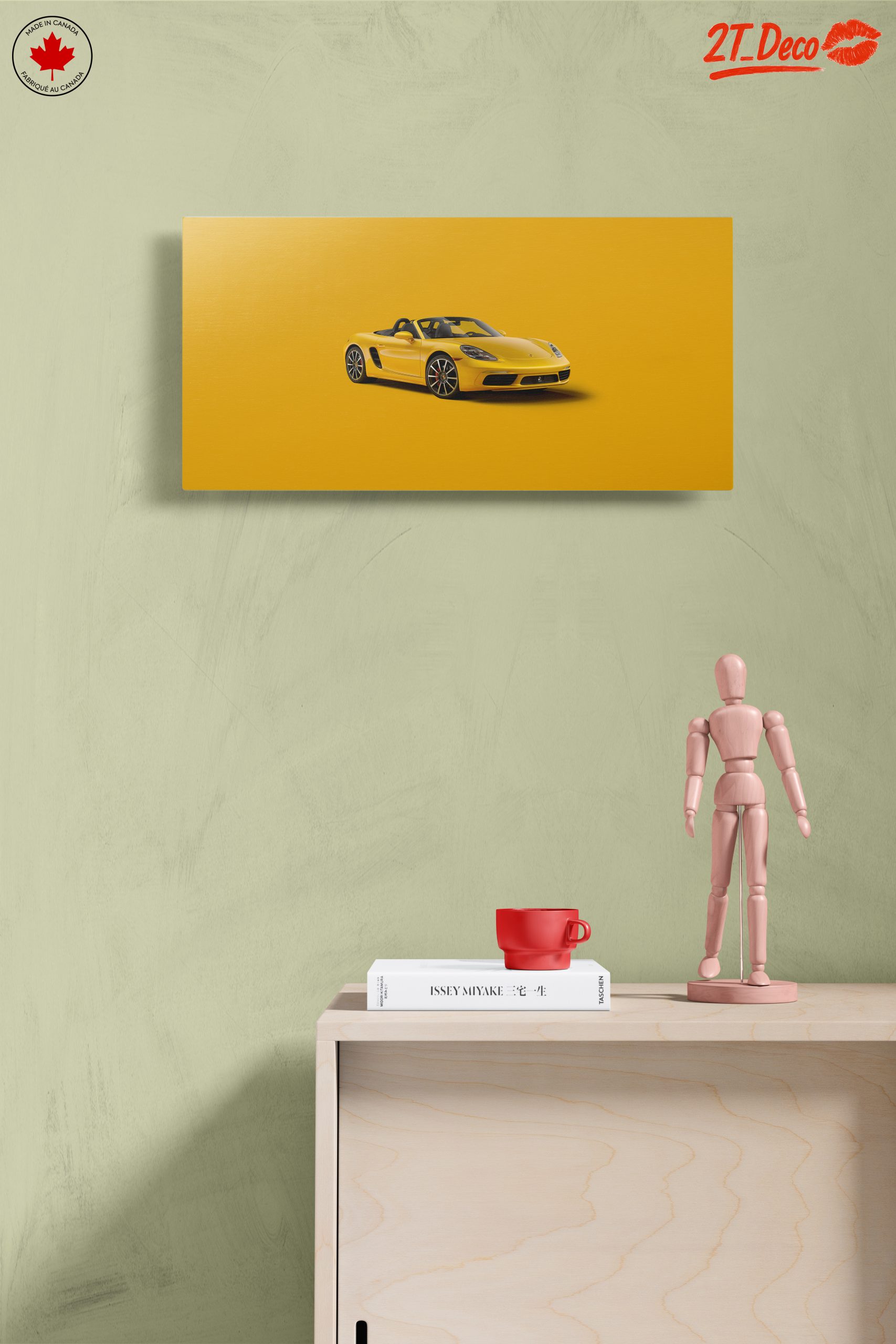Stylish Yellow Sports Car Art - Image 14