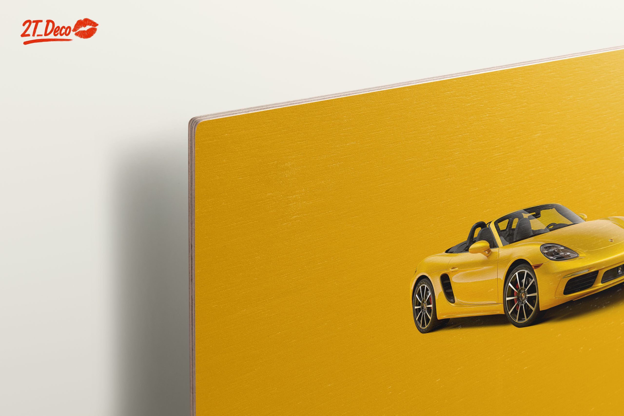 Stylish Yellow Sports Car Art - Image 15