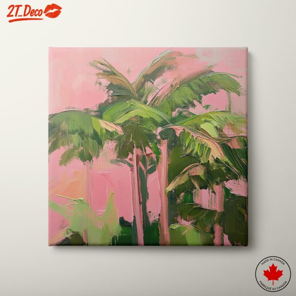 Abstract Botanical Artwork with Green Palms