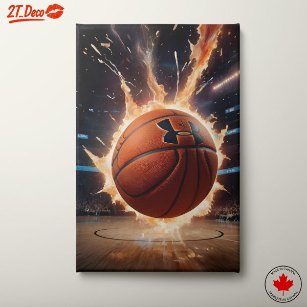 Explosive Basketball Artwork on the Court