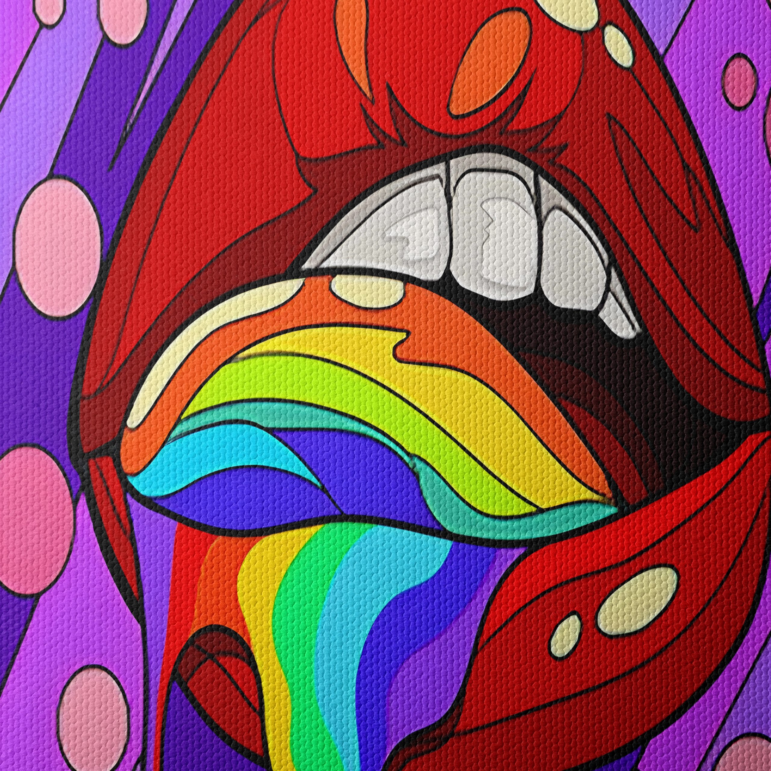 Colorful Lips and Rainbow Drip Art - Image 4