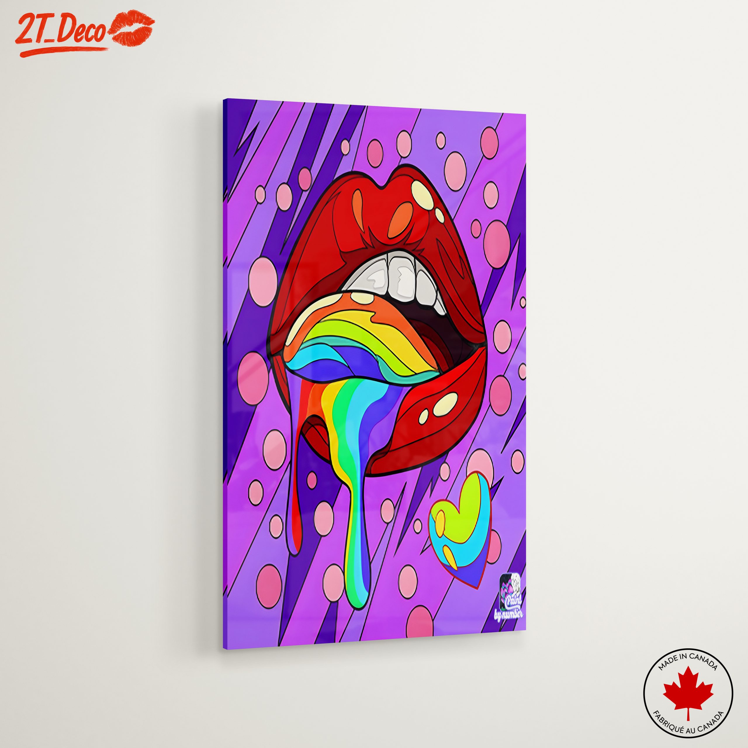 Colorful Lips and Rainbow Drip Art - Image 6