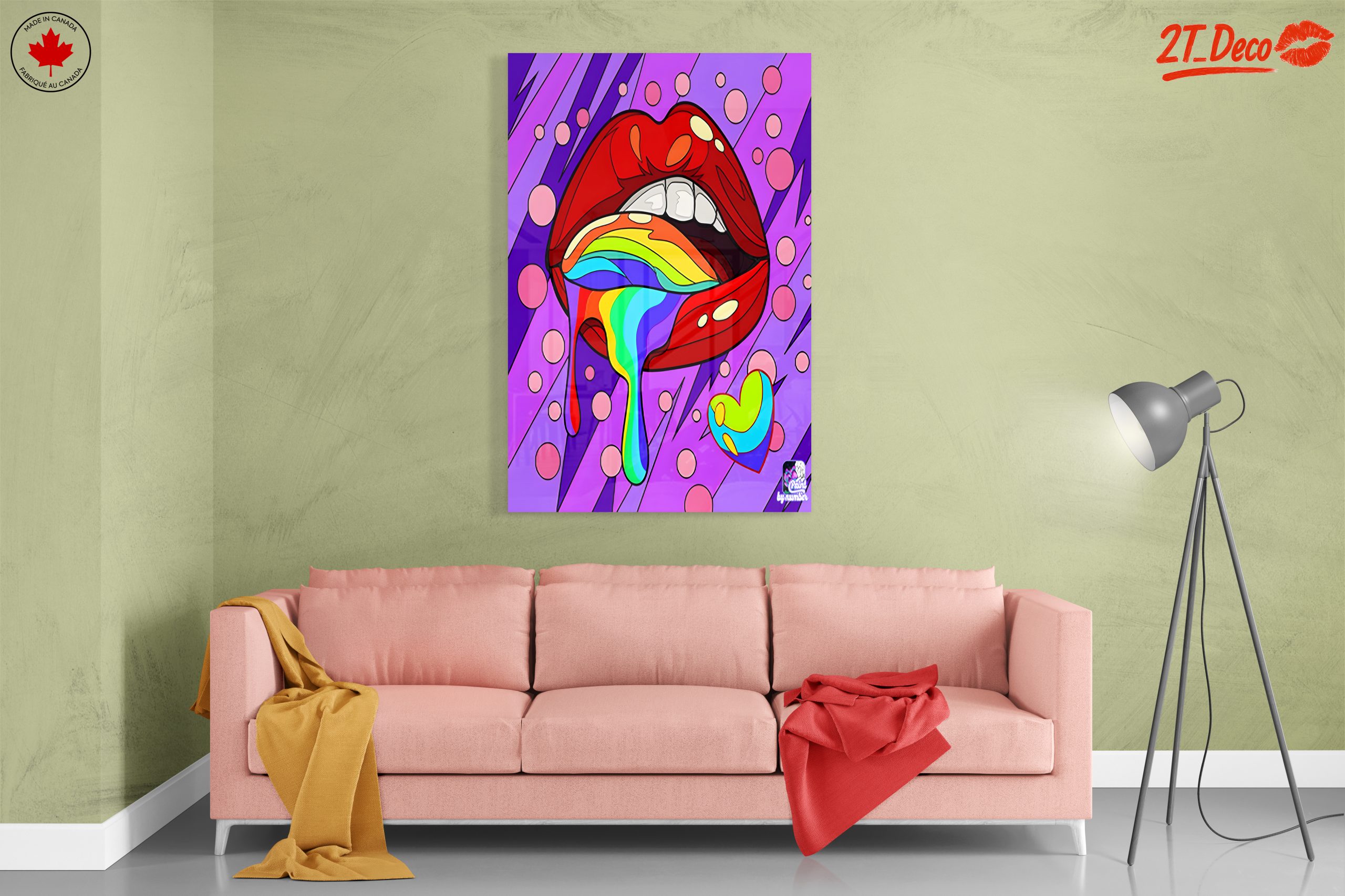 Colorful Lips and Rainbow Drip Art - Image 7