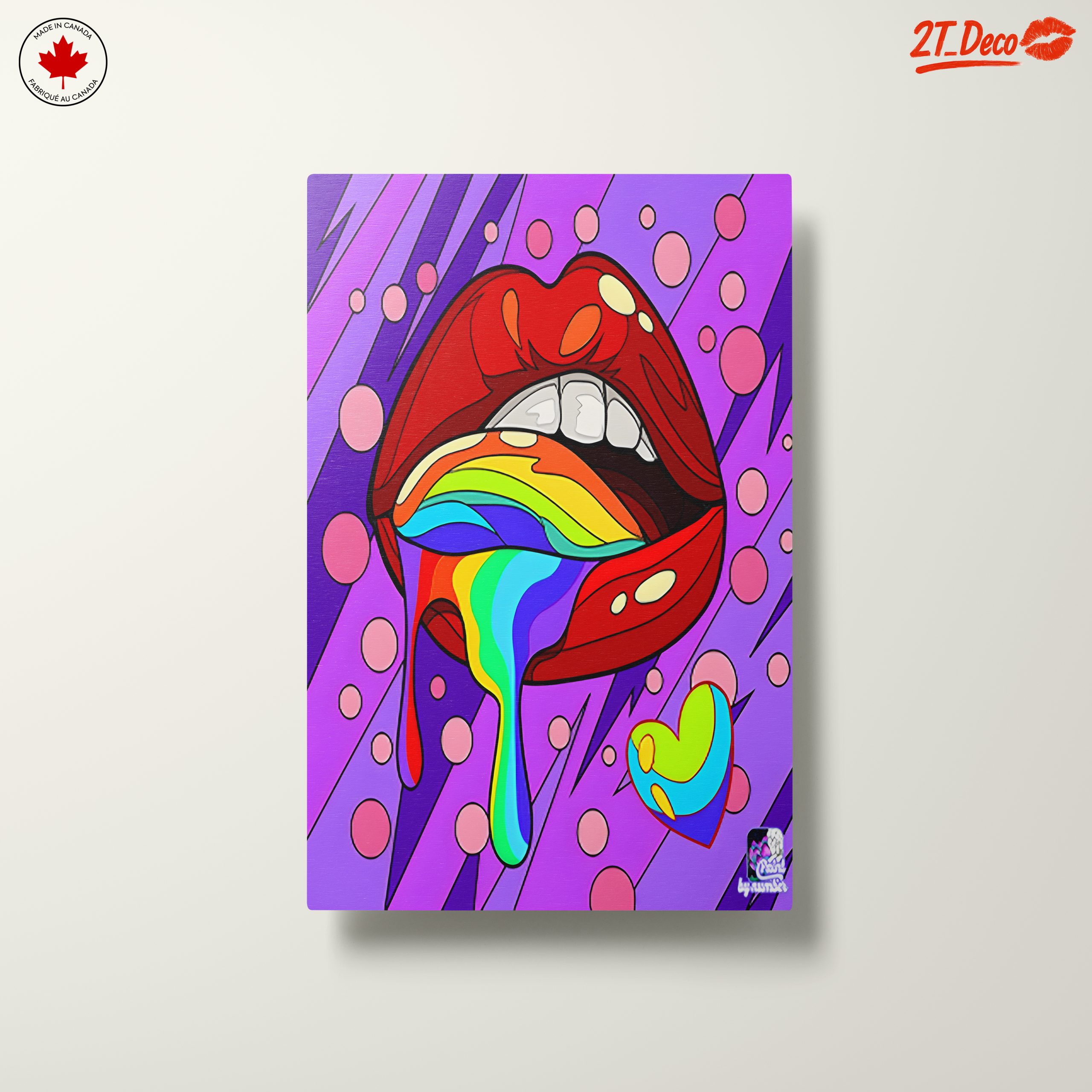 Colorful Lips and Rainbow Drip Art - Image 10