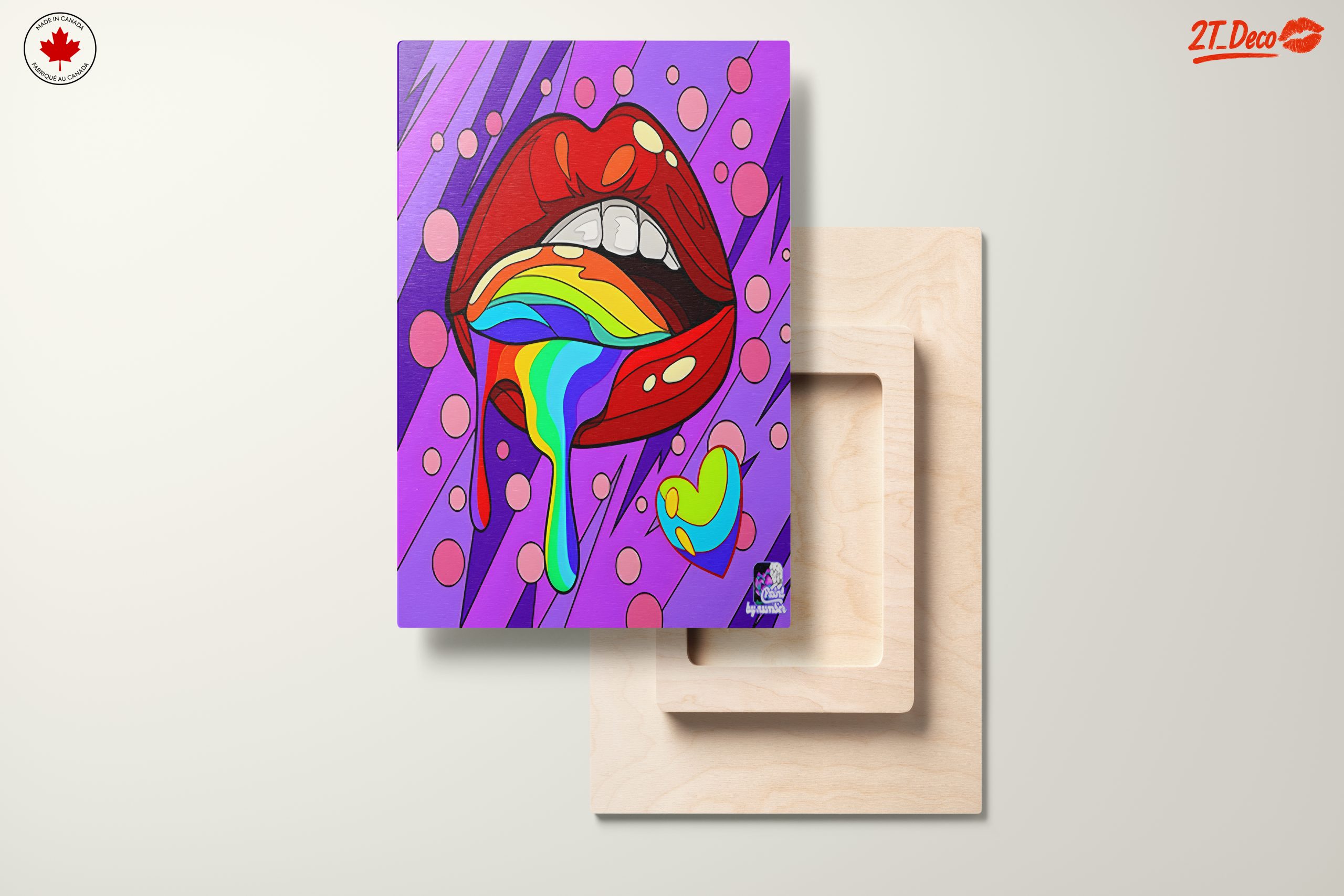 Colorful Lips and Rainbow Drip Art - Image 11